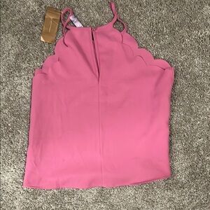 Francesca's Collections Pink Asymmetrical Camisole Tank Top